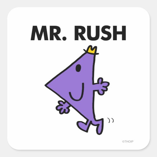 Herr Rush | Schnelle Pace Quadratischer Aufkleber (Vorderseite)