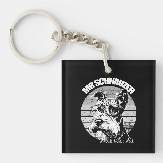 Herr Schnauzer Schlüsselanhänger (Vorderseite)