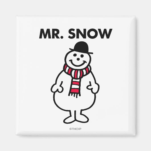 Herr Schnee | Klassische Pose Magnet (Vorne)
