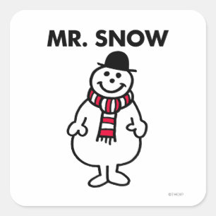 Herr Schnee Klassische Pose Quadratischer Aufkleber