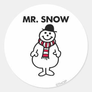 Herr Schnee Klassische Pose Runder Aufkleber