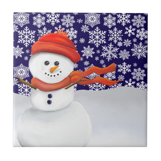 Herr Schneemann Fliese (Vorderseite)