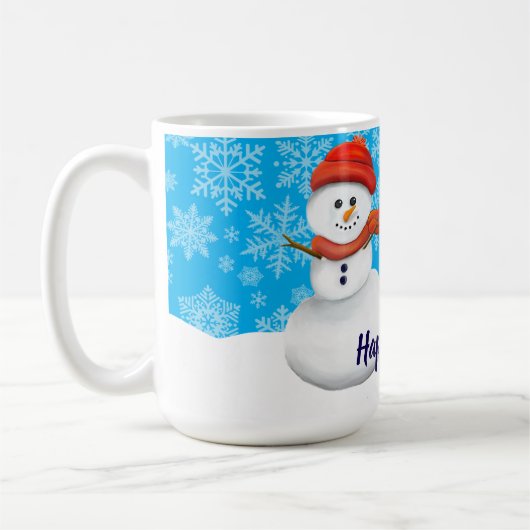 Herr Schneemann Frohe Feiertage Kaffeetasse (Links)