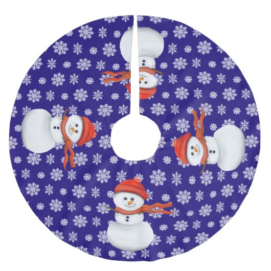 Herr Schneemann Polyester Weihnachtsbaumdecke (Vorderseite)