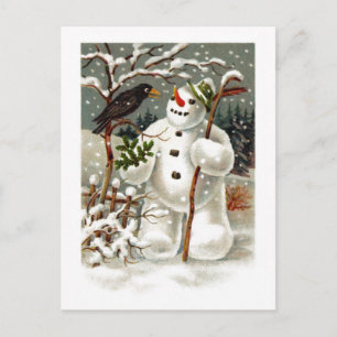 Herr Schneemann und Herr Krähe Postkarte