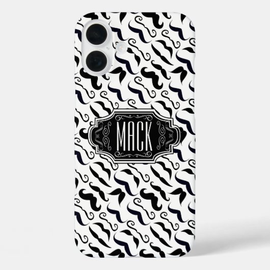 Herr Schnurrbart Hipster Muster Case-Mate iPhone Hülle (Rückseite)