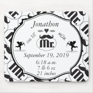 Herr Schnurrbart Kleiner Mann Baby Junge Statistik Mousepad