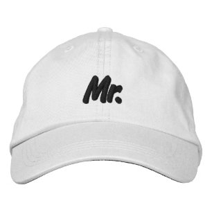 Herr Schwarz-Weiß süß chic Bestickte Baseballkappe
