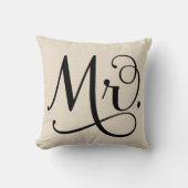 Herr | schwarzes Skript Kissen (Vorderseite)