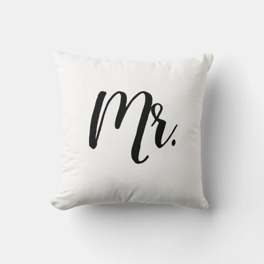 Herr Script Bedroom Wedding Pillow Kissen (Vorderseite)