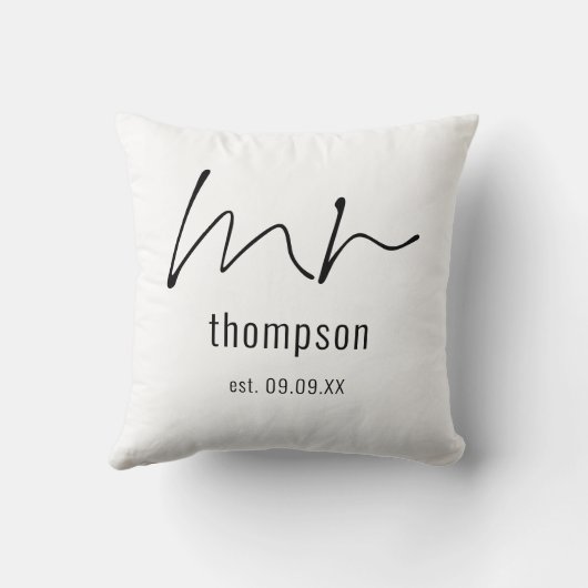 Herr Script Groom zu sein Name Keepake Kissen (Rückseite)