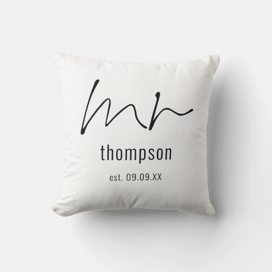 Herr Script Groom zu sein Name Keepake Kissen (Vorderseite)