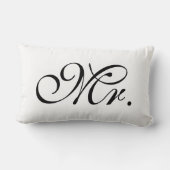 Herr Scroll Text in Schwarz/Weiß Lendenkissen (Rückseite)