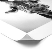 Herr Serious Giraffe Black and White Fotografy Poster (Ecke)