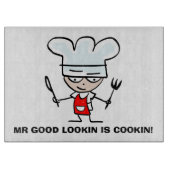 Herr sieht gut aus wie Glasschneidbrett kochen Schneidebrett (Vorderseite)