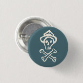 Herr Skullington - Doldrum Himmel-Blau Button (Vorne & Hinten)
