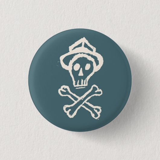 Herr Skullington - Doldrum Himmel-Blau Button (Vorderseite)