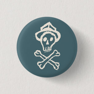 Herr Skullington - Doldrum Himmel-Blau Button