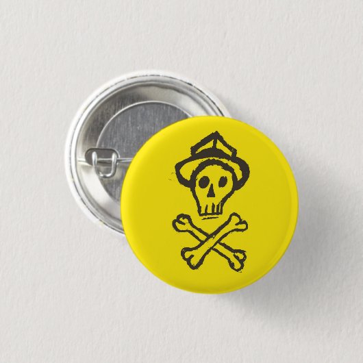 Herr Skullington - zitronengelb Button (Vorne & Hinten)