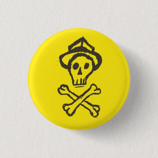 Herr Skullington - zitronengelb Button (Vorderseite)