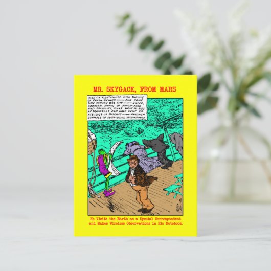 Herr Skygack Observed Seasick Passenger Postkarte (Stehend Vorderseite)