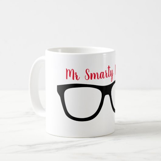 Herr Smarty Pants - Red Print - Kaffeetasse (Vorderseite Links)