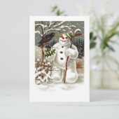Herr Snowman und Herr Crow Einladung (Stehend Vorderseite)