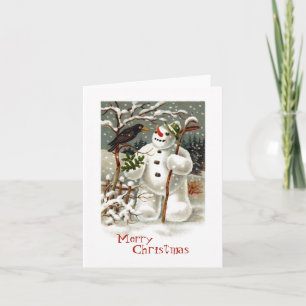 Herr Snowman und Herr Crow Note Card Feiertagskarte
