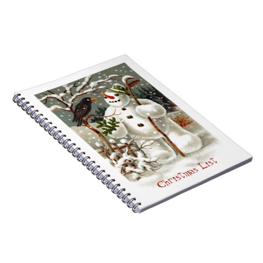 Herr Snowman und Herr Crow Notebook Notizblock (Rechte Seite)