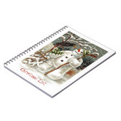 Herr Snowman und Herr Crow Notebook Notizblock (Linke Seite)