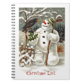 Herr Snowman und Herr Crow Notebook Notizblock (Vorderseite)