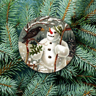 Herr Snowman und Herr Crow Stickers