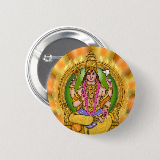 Herr Sonne (Surya) Astrologie-Button Button (Vorne & Hinten)