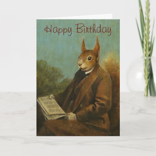 Herr Squirrel Birthday Card Dankeskarte (Vorderseite)