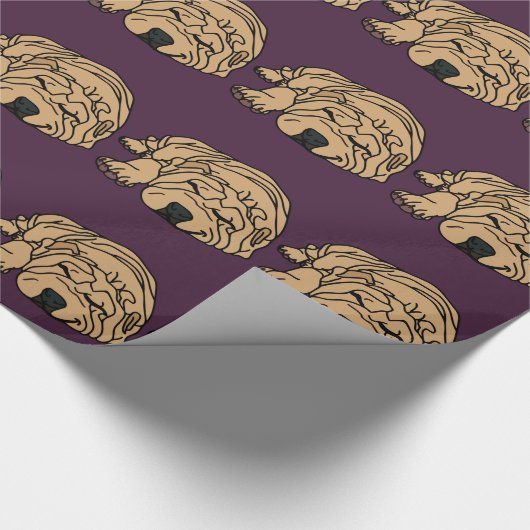 Herr Squishy der Shar-pei Welpe Geschenkpapier (Ecke)