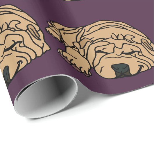 Herr Squishy der Shar-pei Welpe Geschenkpapier (Rolleneckpunkt)