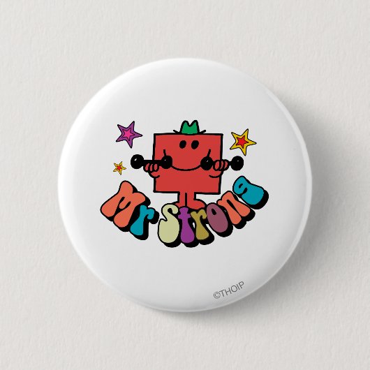 Herr Stark | Bunte Buchstaben & Sterne Button (Vorderseite)