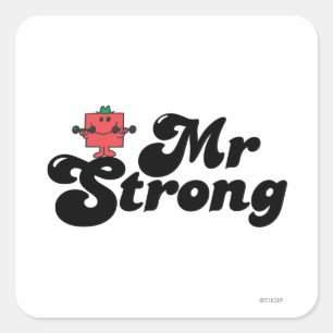 Herr Stark Gewichte & Bubble-Lettering Quadratischer Aufkleber