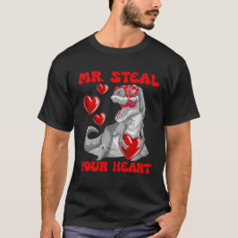 Herr Steal Your Heart T-Rex Dinosaur Valentine T-Shirt