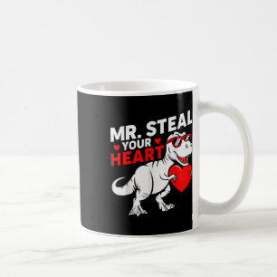Herr Steal Your Heart Valentine Day Dinosaur Boys Kaffeetasse