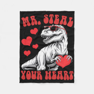 Herr, stehlen Sie Ihr Herz Herz T-Rex Dinosaurier  Fleecedecke