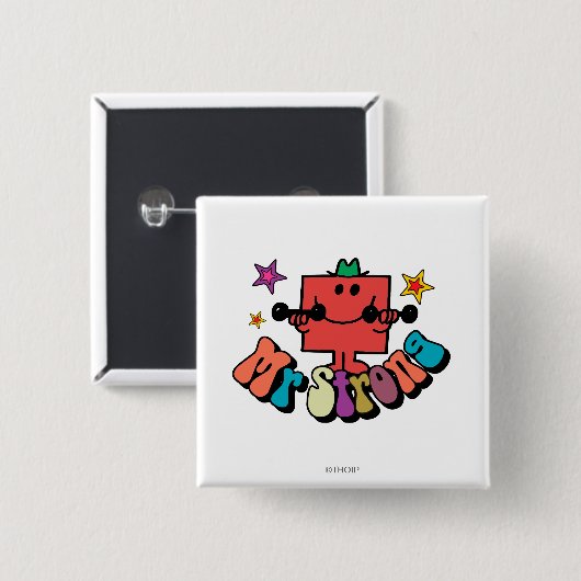 Herr Strong | Farbige Buchstaben & Sterne Button (Vorne & Hinten)