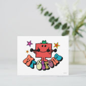 Herr Strong | Farbige Buchstaben & Sterne Postkarte (Stehend Vorderseite)