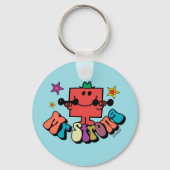 Herr Strong | Farbige Buchstaben & Sterne Schlüsselanhänger (Vorderseite)