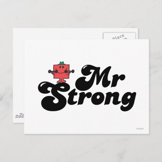 Herr Strong | Gewicht und Blasen Postkarte (Vorne/Hinten)