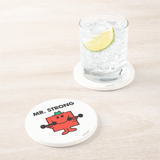 Herr Strong | Heben von Gewichten Getränkeuntersetzer (Seite)