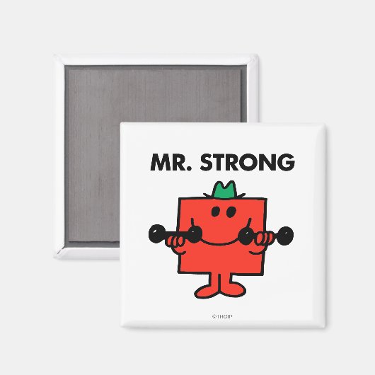 Herr Strong | Heben von Gewichten Magnet (Vorderseite/Rückseite)