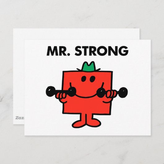 Herr Strong | Heben von Gewichten Postkarte (Vorne/Hinten)