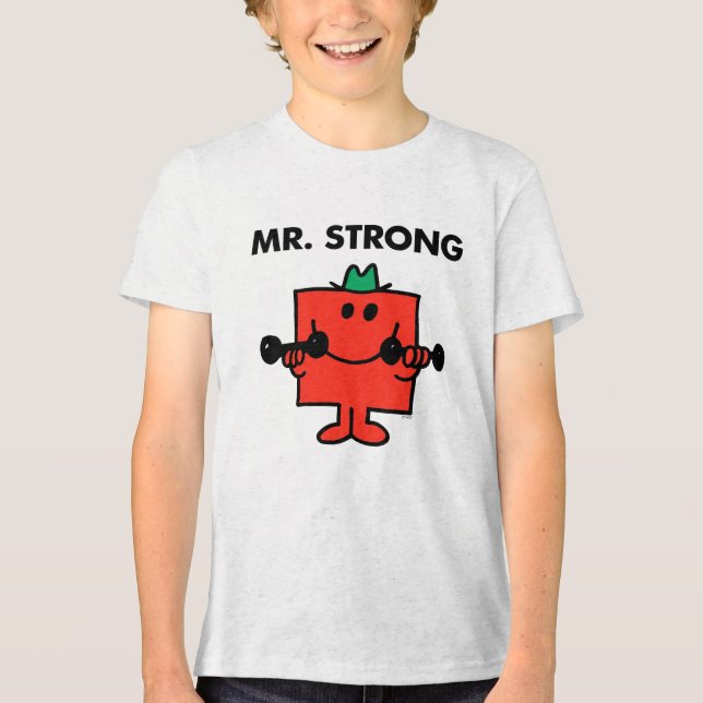 Herr Strong | Heben von Gewichten Tri-Blend Shirt (Vorderseite)