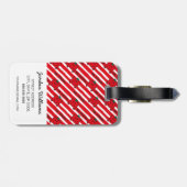 Herr Strong | Muster für rote Streifen Gepäckanhänger (Rückseite horizontal)
